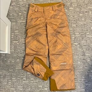 Patagonia Orange Patterned Ski/Snow Pants